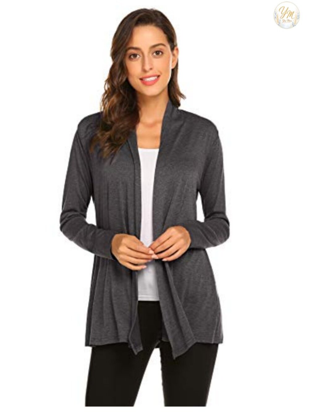 Casual Lightweight Long Sleeve Cardigan Soft Drape Open Front Dusters